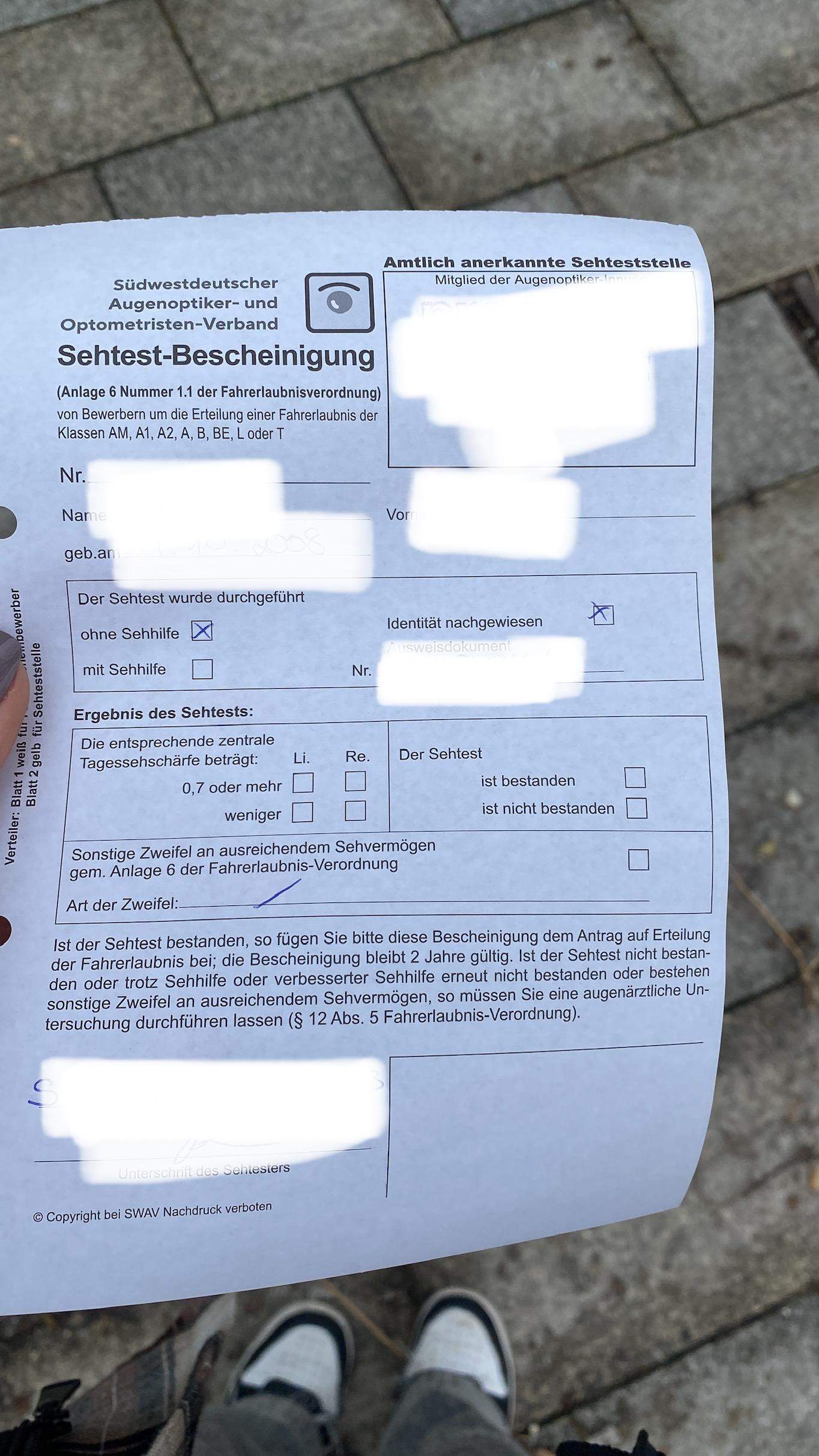 Wie Lange Ist Sehtest Gültig Für Führerschein