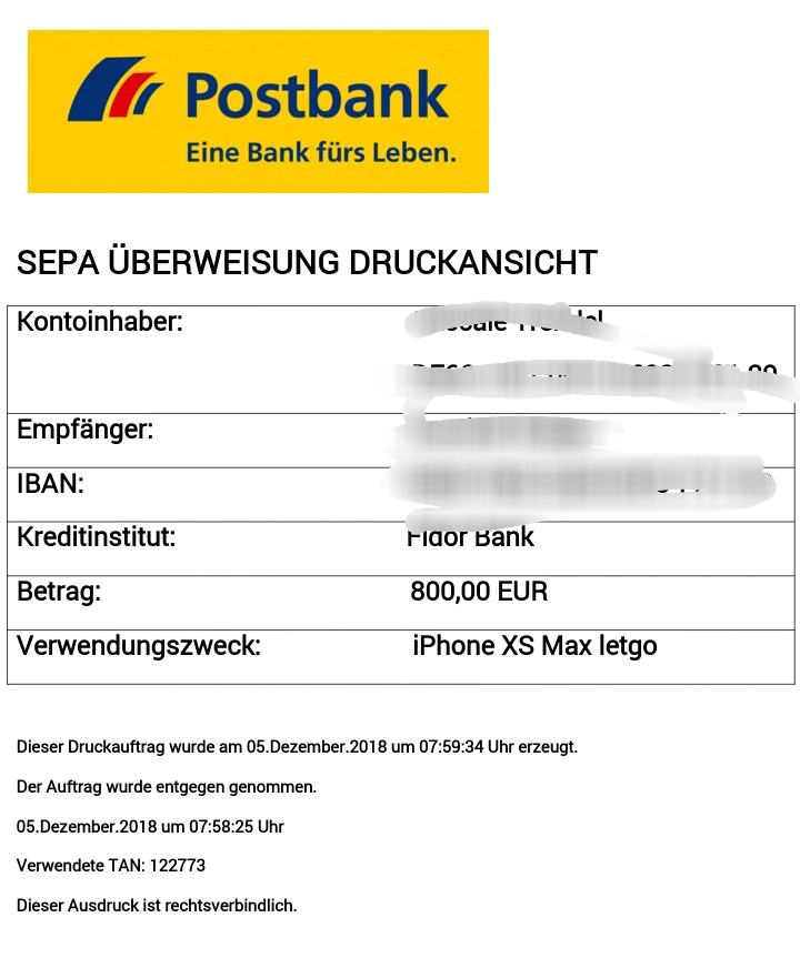 Ist Dieser Uberweisungsbeleg Echt Oder Gefalscht Da Geld Immer Noch Nicht Auf Konto Uberweisung Online Banking Postbank