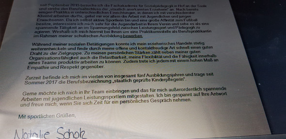 Ist Dieses Bewerbungsschreiben Attraktiv Oder Habe Ich Mich Irgendwo Unglucklich Ausgedruckt Fussball Erzieher Internat