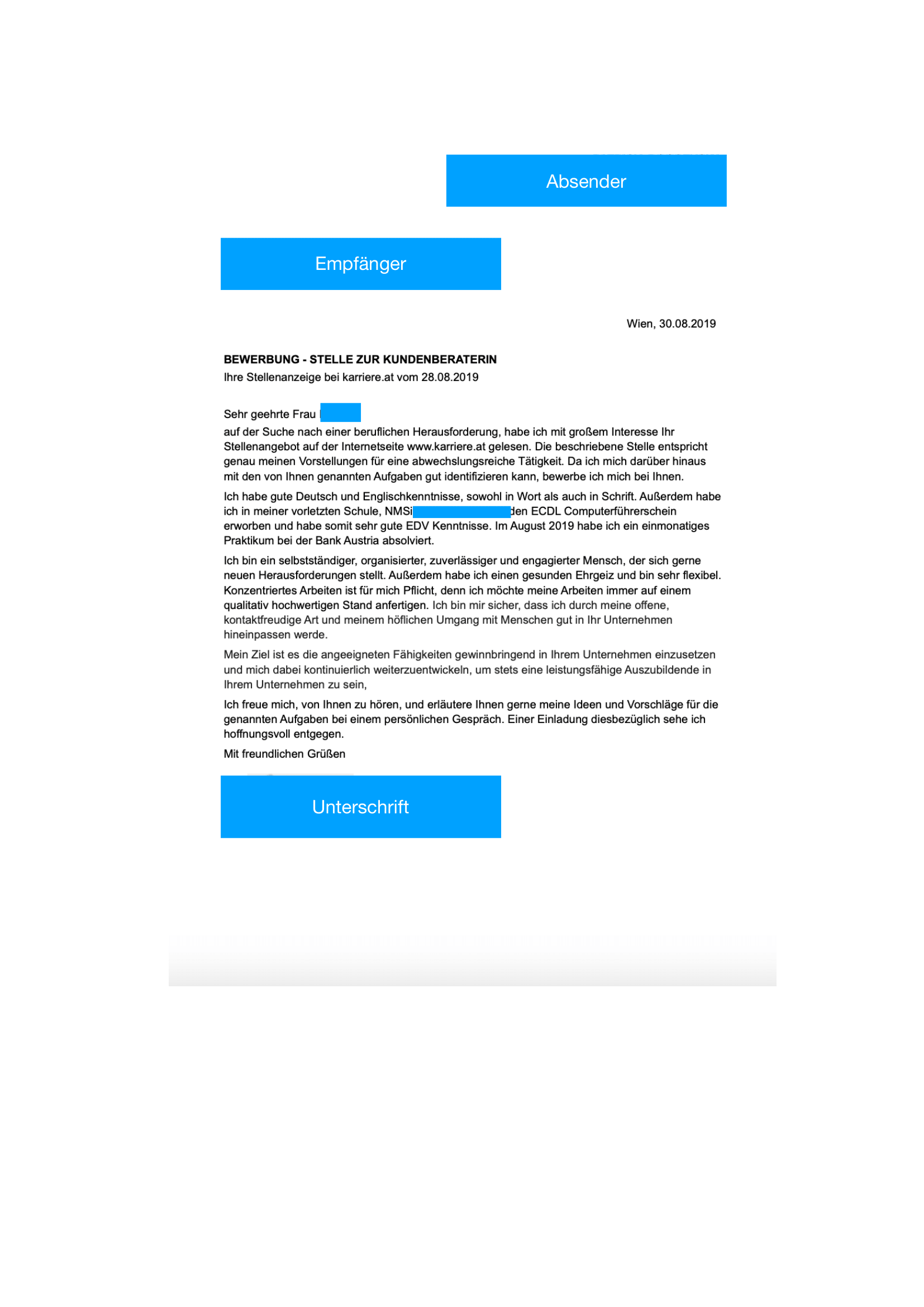 Ist Dieses Bewerbungsschreiben Gut Verfasst Ausbildung Und Studium Anschreiben