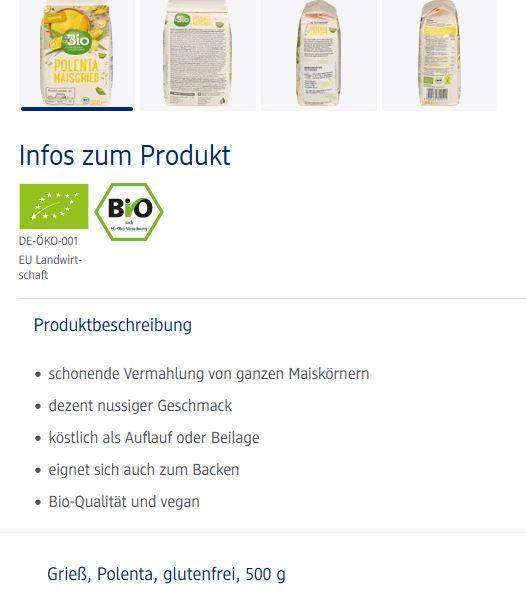 Ist dieses Polenta (Maisgrieß) aus Vollkorn? (Mais, Ballaststoffe ...