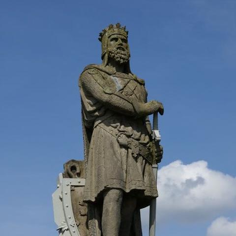 Skulptur des schottischen Königs Robert I. vor Stirling Castle - (Film, Geschichte, Kino)
