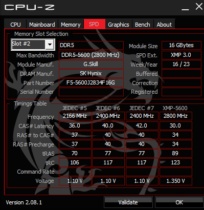 Ist es richtig, dass bei CPU-Z neben dem DDR5-5600 Ram (2800Mhz) steht ...
