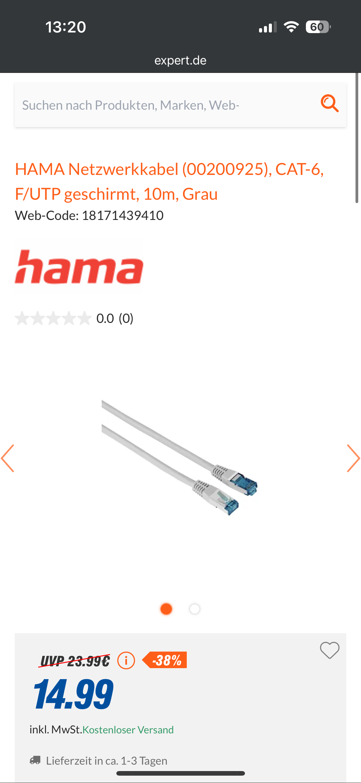 Ist HAMA eine gute seriöse Marke? Ich wollte mir ein lan Kabel von der ...