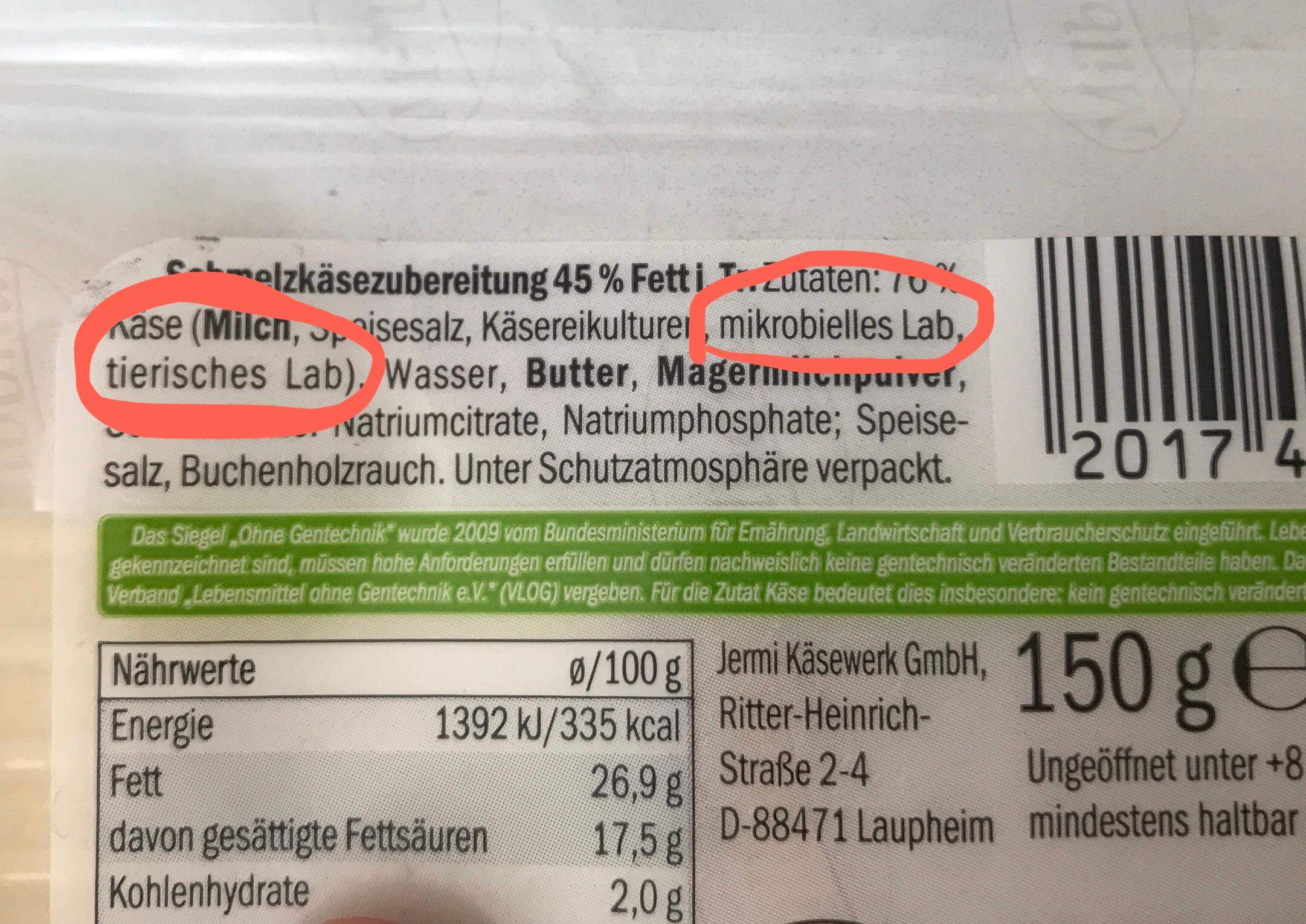 Ist in diesem Schmelzkäse Schweinefleisch drinne? (Ernährung, Religion, Allergie)