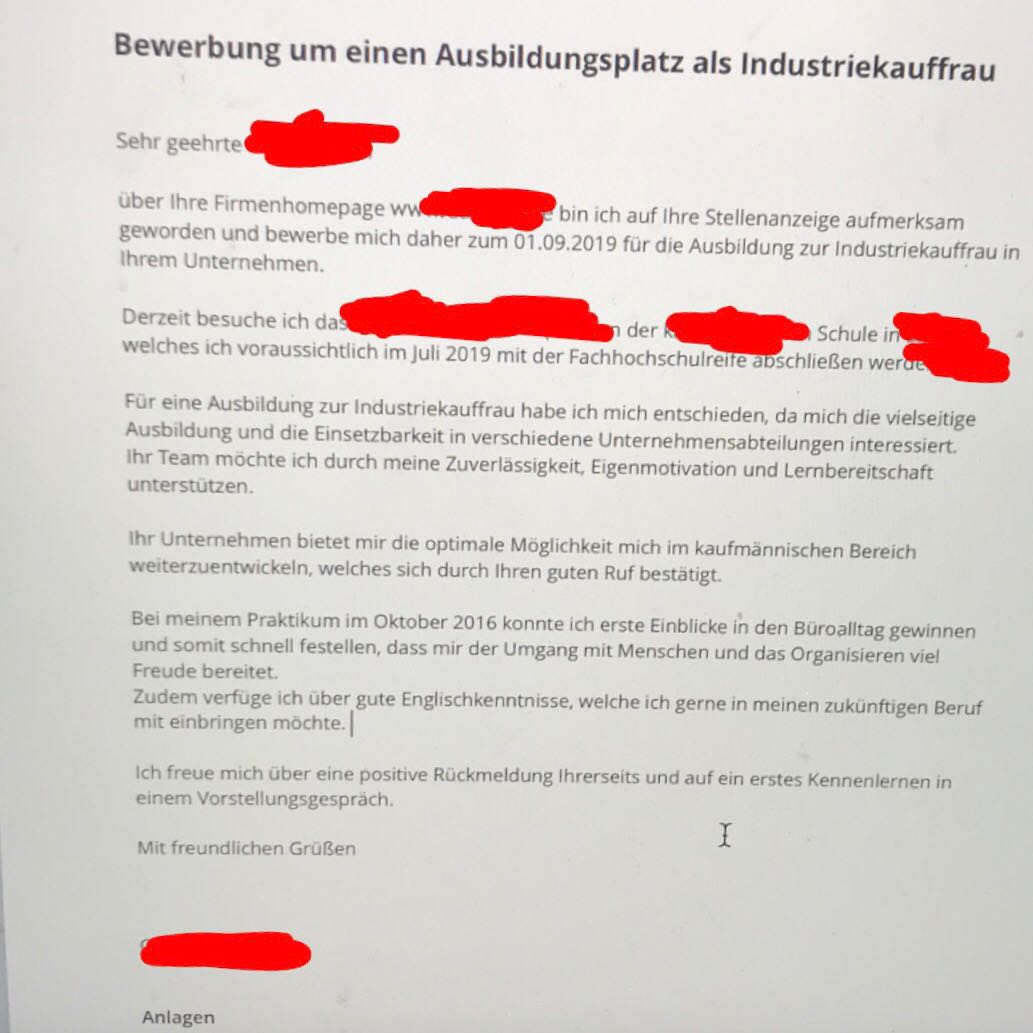 Ist Mein Anschreiben Gelungen Industriekauffrau Bewerbung Bewerben