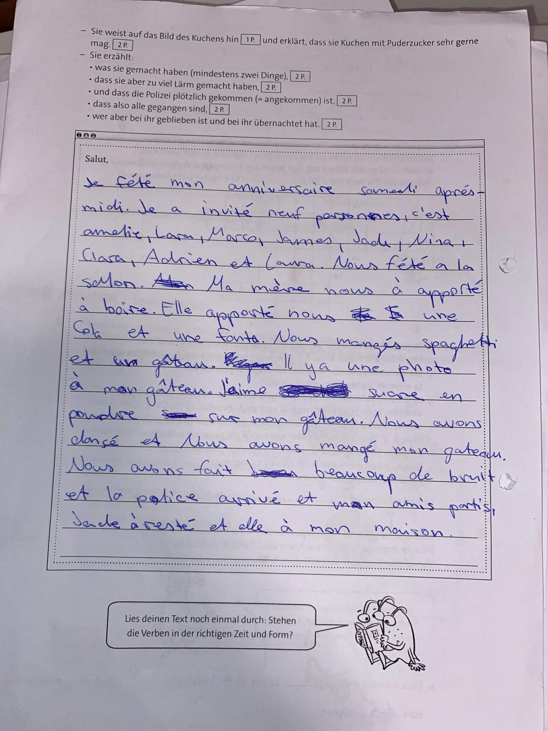 Ist mein Französisch Text richtig? (Schule, Sprache, Lernen)