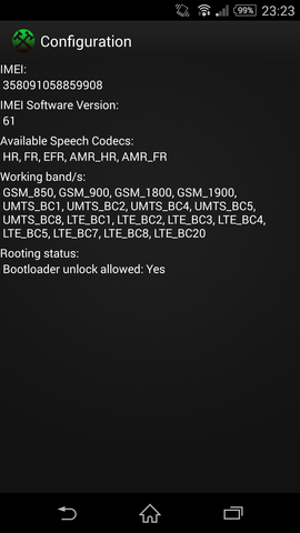 Configuration - (Handy, Sony, Fehler)