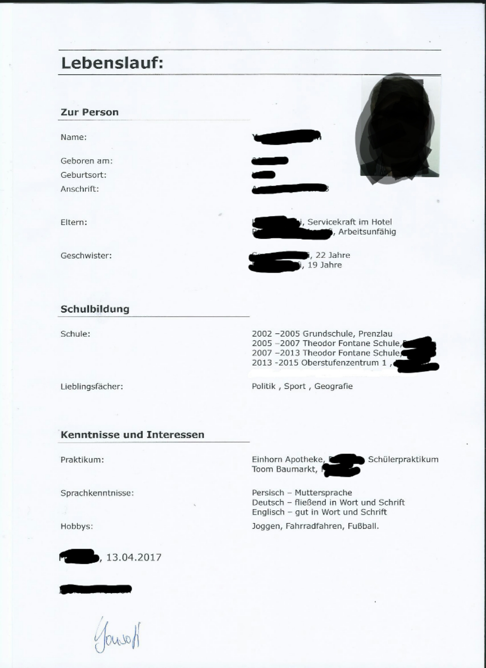Ist Mein Lebenslauf Ausreichend Fur Eine Bewerbung Bei Der Polizei Gehobener Dienst In Ordnung