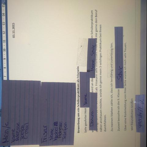 Bewerbung - (Bewerbung, Schülerpraktikum)