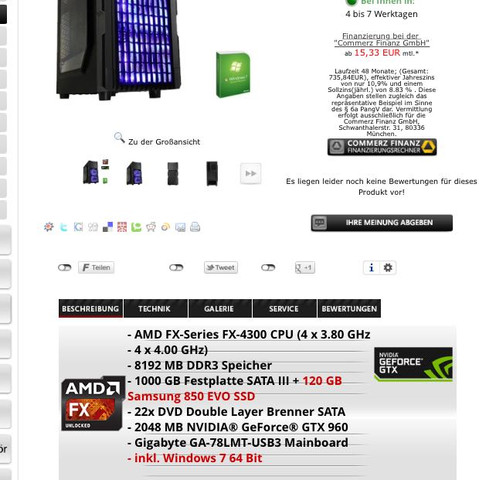 Der One.de PC mit mitgeliefertem Windows 7. - (Computer, Technik)