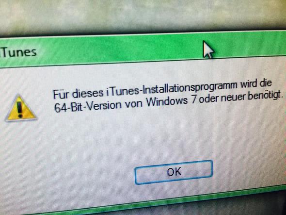 Windows Fehlermeldung - (iPhone, Apple, Windows 7)