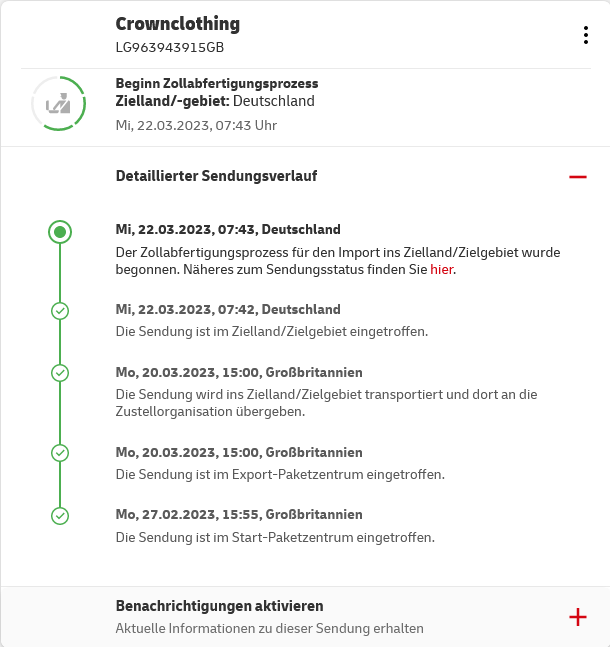 Jacke beim Zoll? (Kleidung, Online-Shop, DHL)