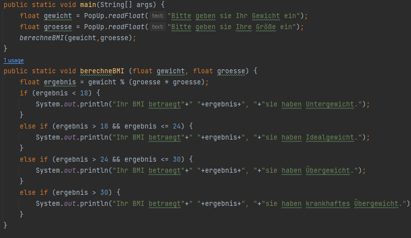 Bmi Calculater Java Java: BMI Rechner funktioniert nicht ganz? (programmieren)