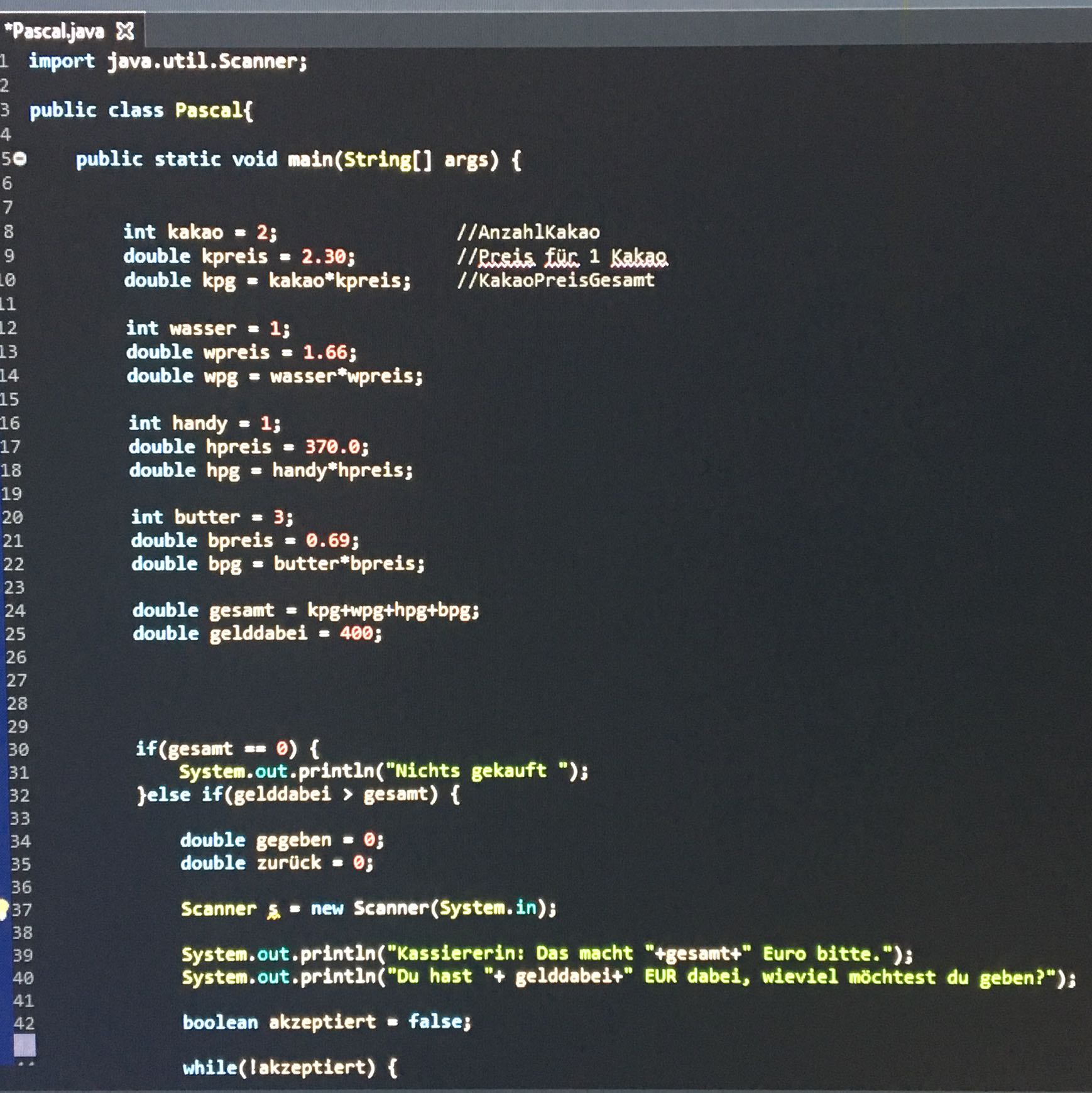 Java code f r Kassenbon verbesserungen PC Programmieren Java code f r Kassenbon verbesserungen PC Programmieren