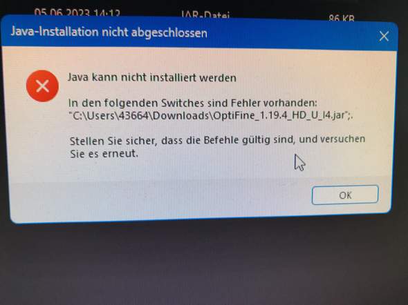 „Java kann nicht installiert werden“?
