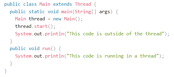 Java threads thread start und public void run in selber klasse 