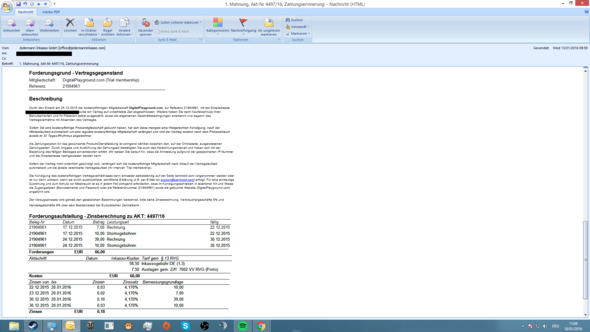 Jedermann Inkasso Gmbh 1 Mahnung Sind Das Betruger E Mail Betrug Kundigungsfrist