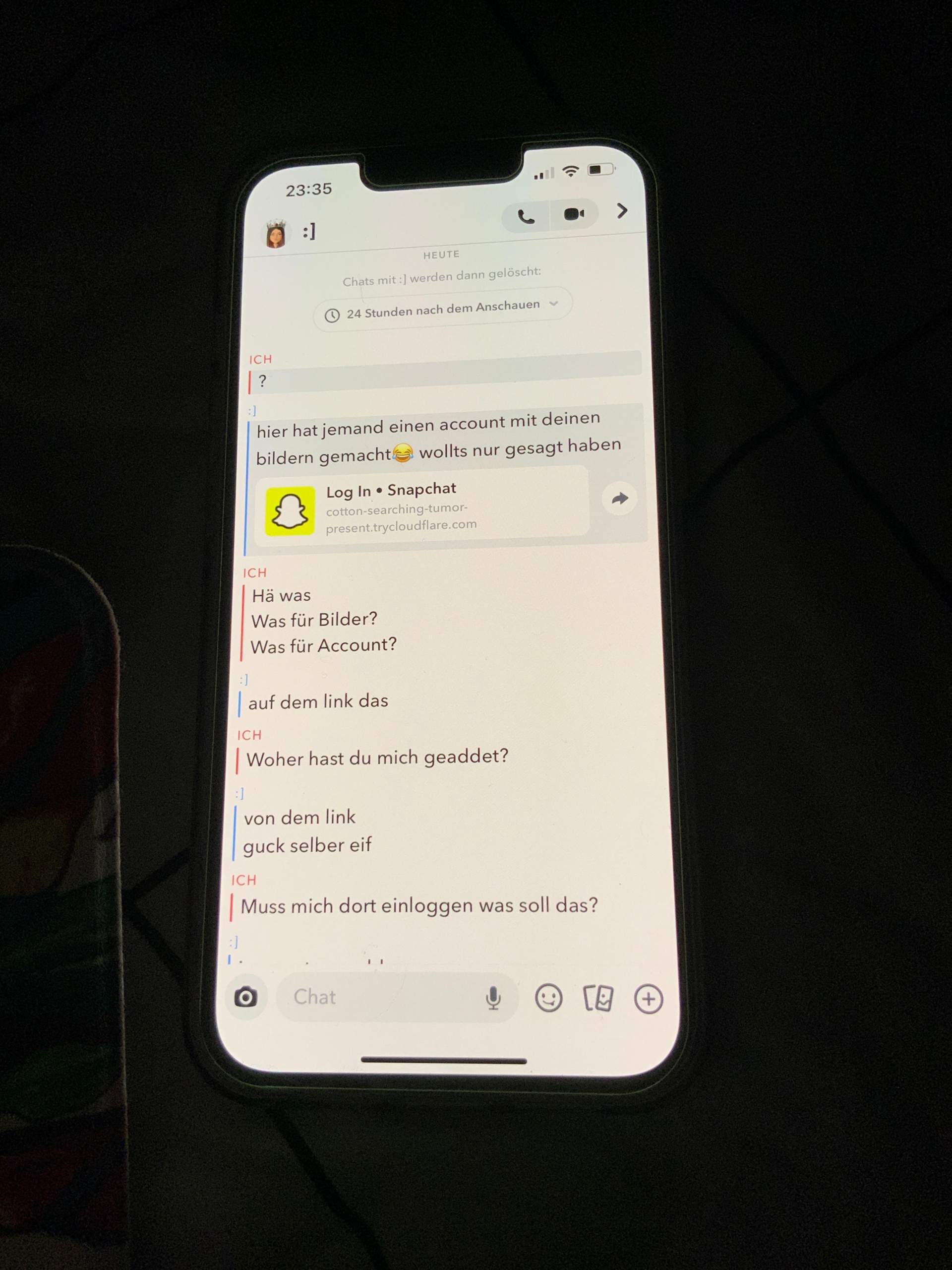 Jemand meinte das jemand einen Account mit meinen Bildern gemacht hat? (Bilder, Snapchat)