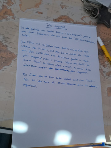 John Maynard, Inhaltsangabe? (Schule, Deutsch, Arbeit)