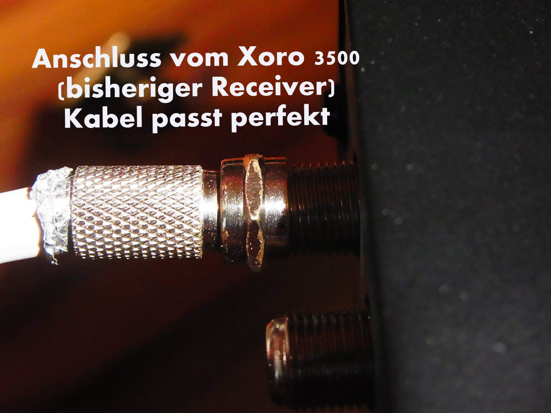 Kabel von der SatSchüssel passt nicht in neuen Receiver hat jemand