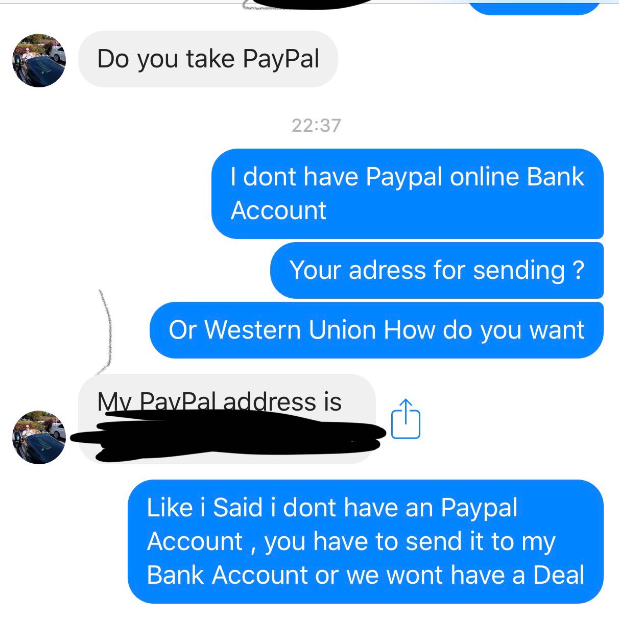 Kaufer Besteht Auf Paypal Zahlung Bitte Ganze Frage Durchlesen Betrug Kauf Irland