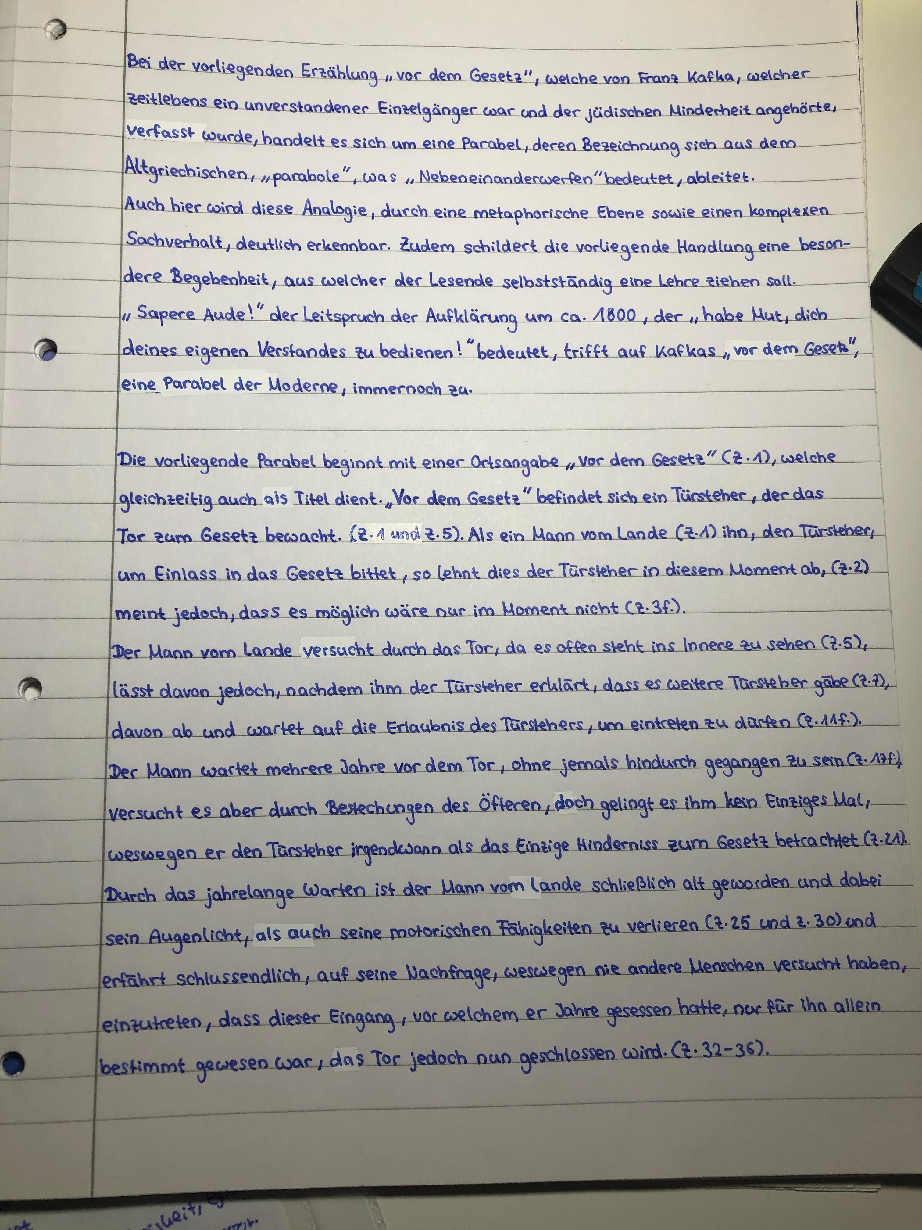 Kafka Vor Dem Gesetz Inhaltsangabe Fur Darauf Folgende Analyse Und Interpretation So Moglich Verbesserungsvorschlage Oder Anmerkungen Erwunscht Schule Deutsch Parabel