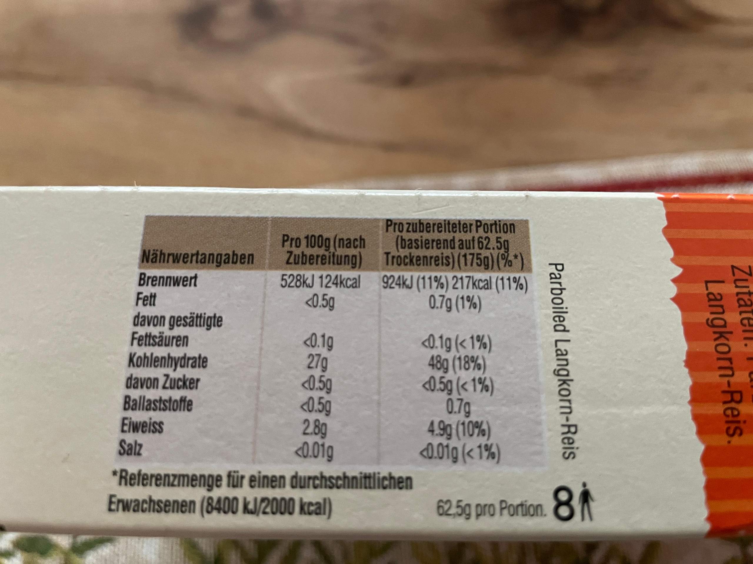 Kalorien Reis? (Ernährung, Essen)