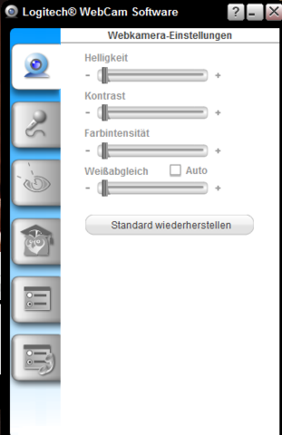 Kann bei logitech webcamprogramm die einstellungen nicht mehr ändern
