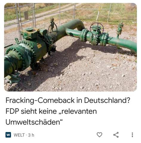 Kann es sein dass die FDP nicht mehr alle Tassen im Schrank hat mit ihrem Fracking?
