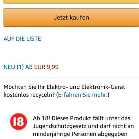 Alzersbeschrenkung - (Freizeit, Recht, Amazon)