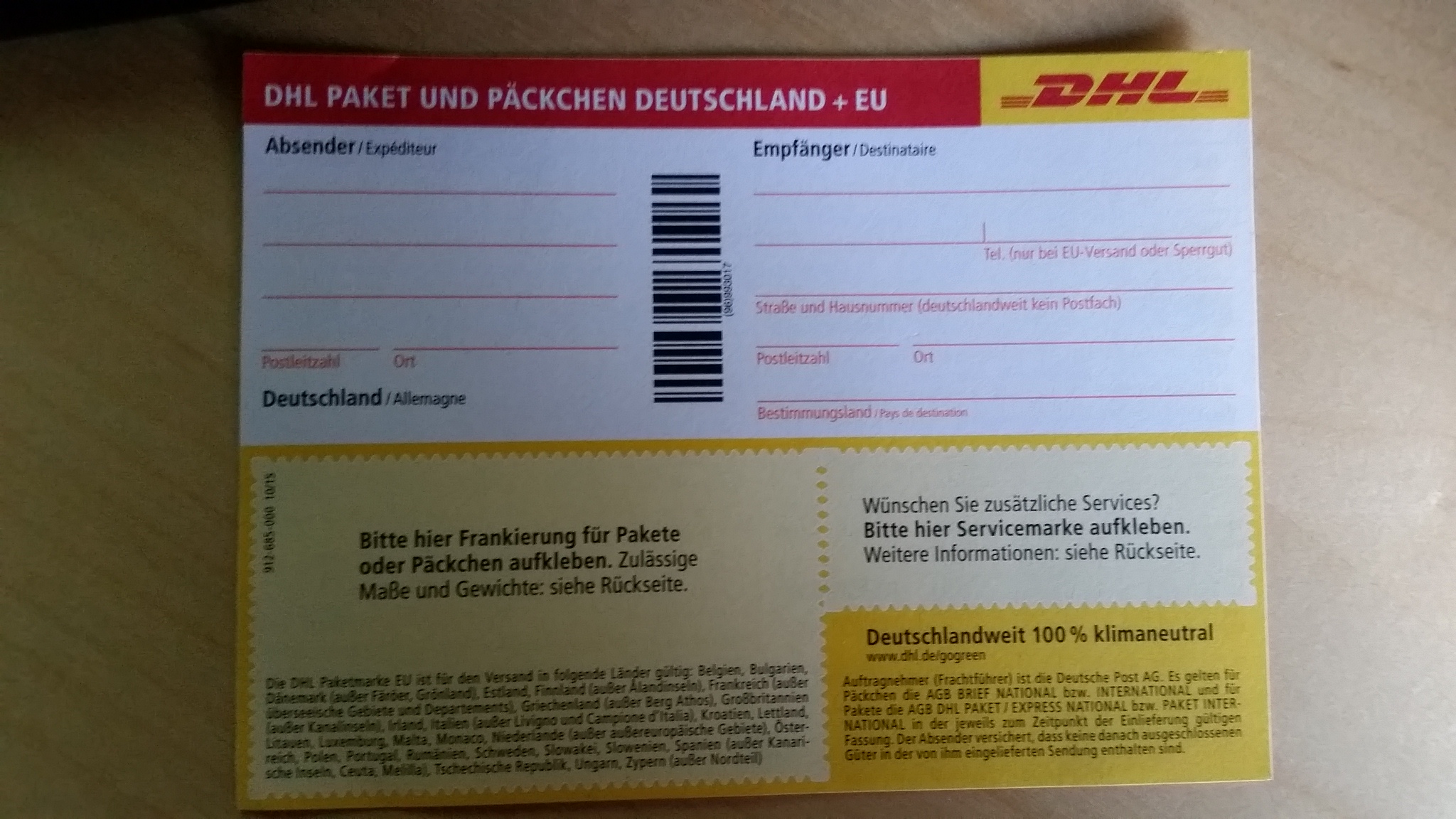 Rücksendeetikett Dhl Retourenschein Ausdrucken Kostenlos / Paketaufkleber Deutsche Post ...