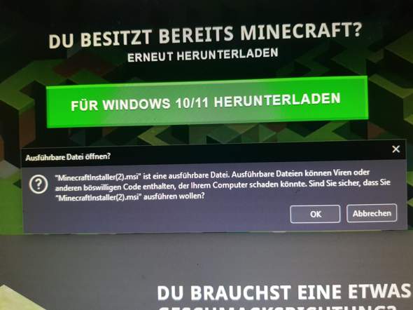 Kann ich darauf vertrauen dass ich mir nichts gefährliches installiere Minecraft?