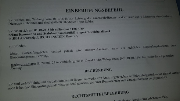 Bundesheer einberufung 2018 Bundesheer einberufung 2018