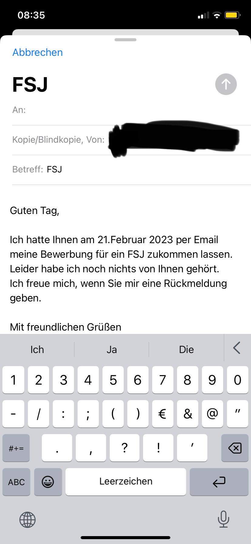 Kann ich das so abschicken oder soll ich das anders schreiben
