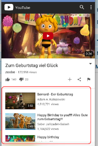 den rot umrandete Teil möchte ich loswerden... - (Youtube, iOS App)