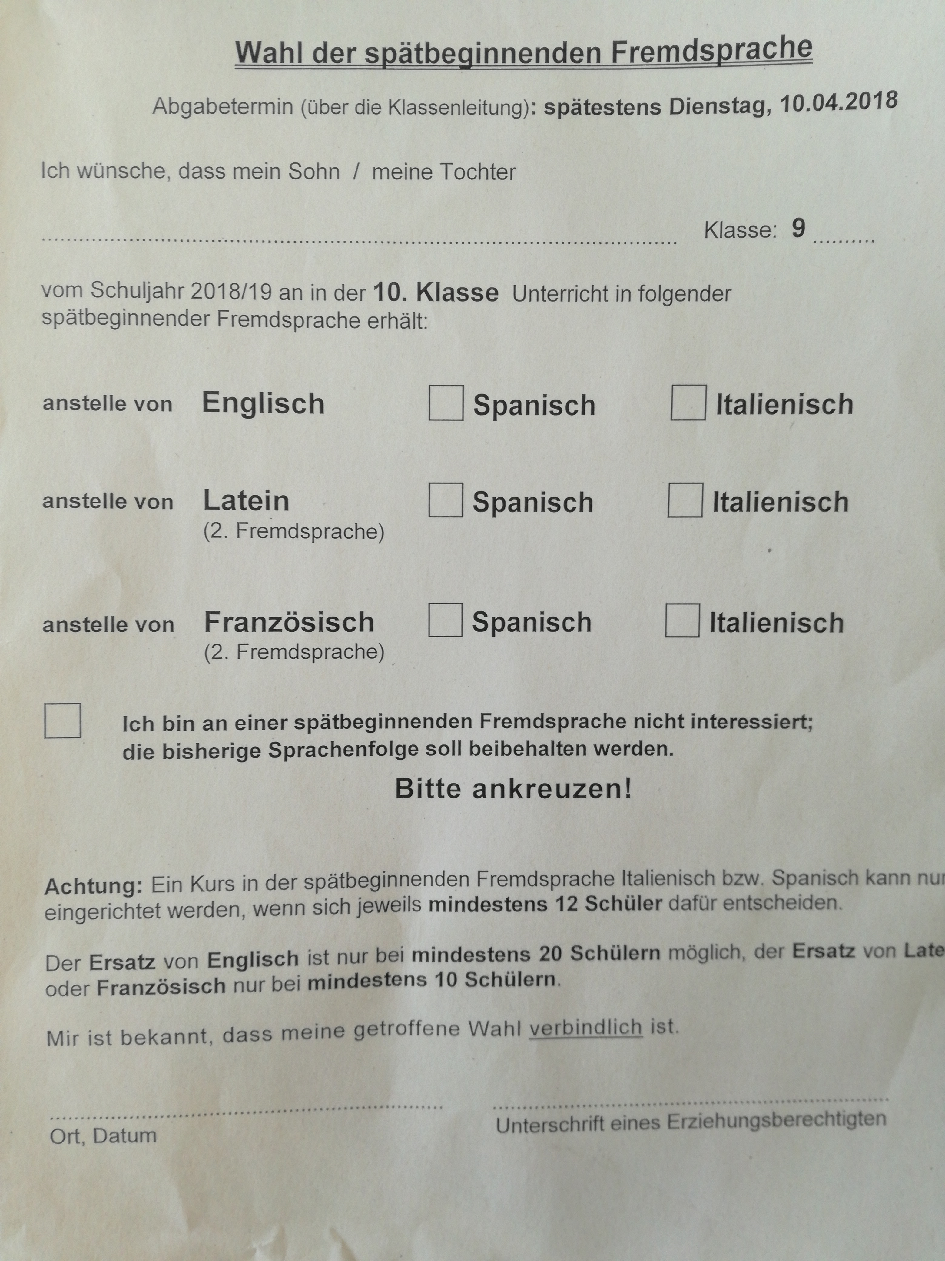 Kann ich die spät beginnenden Fremdsprache in der ...