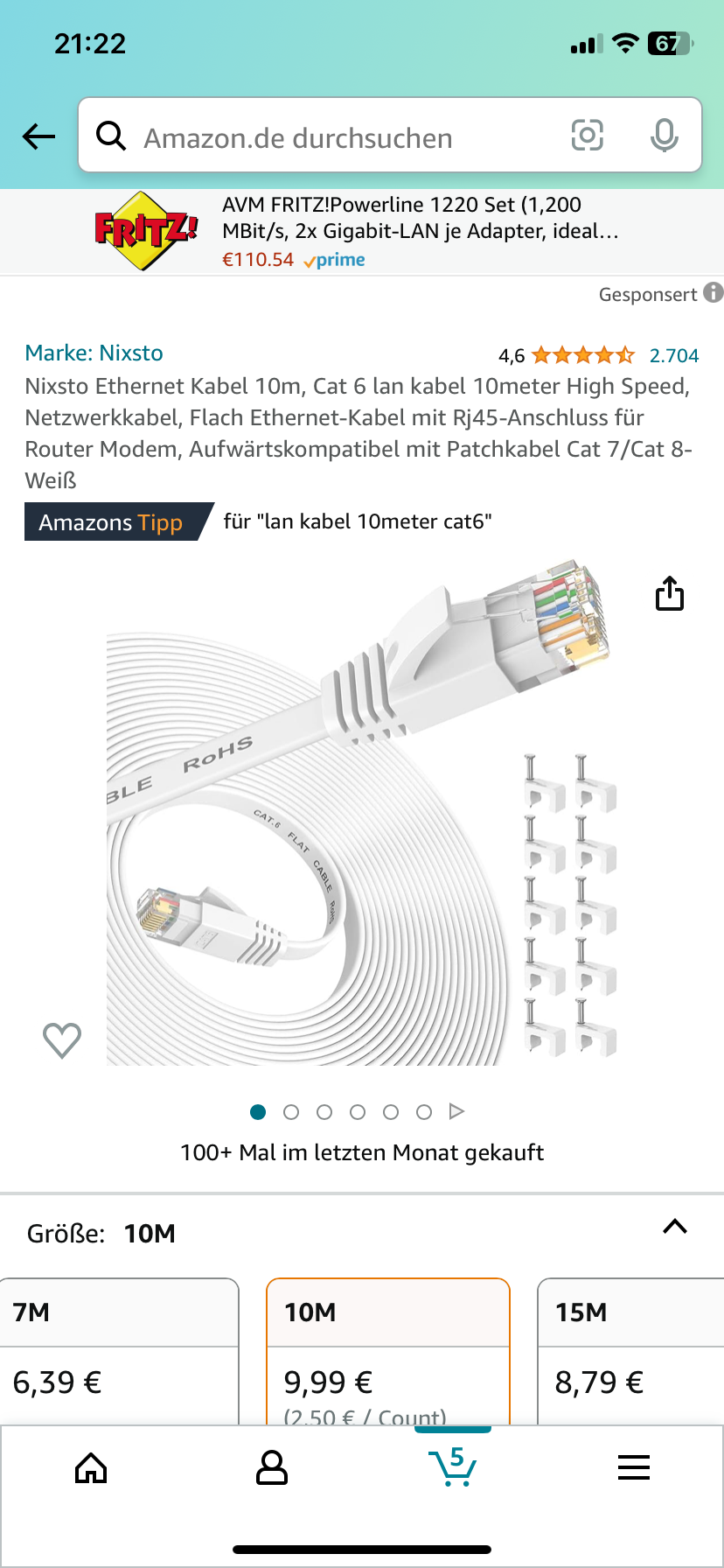 Kann ich diese beiden Sachen holen also kann ich das LAN Kabel