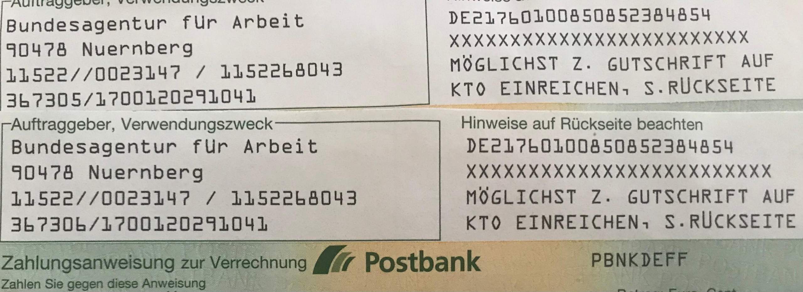 Zahlungsanweisung zur verrechnung postbank wo einlösen