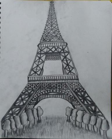 Eiffelturm - (Schule, Mädchen, Kunst)