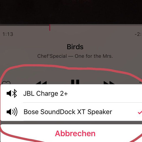 Hier sieht man die Option von AirPlay nochmal... - (Technik, Musik, iPhone)
