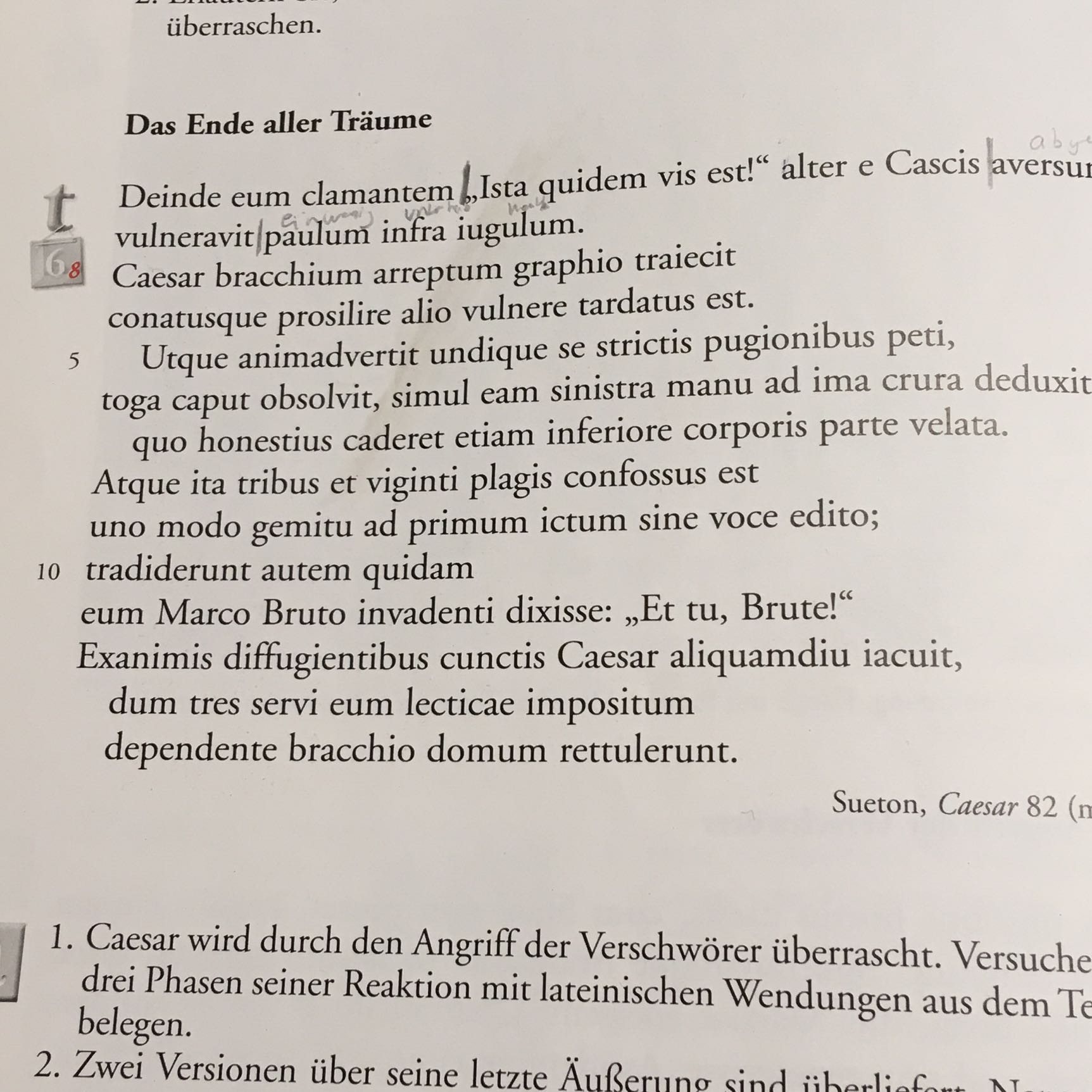 Kann Jemand Den Ersten Lateinischen Satz Ins Deutsche Ubersetzen Sprache Latein Caesar