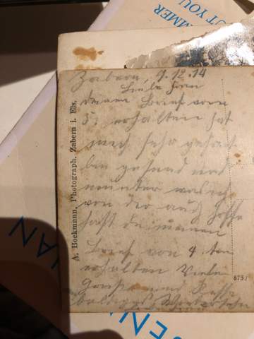 Kann jemand diese Handschrift aus dem ersten Weltkrieg erkennen?