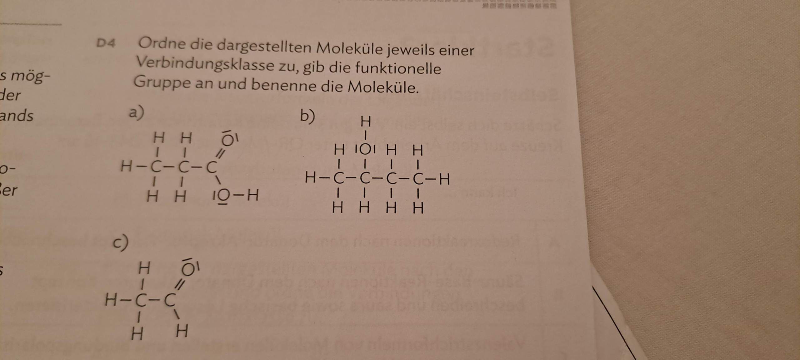 Kann jemand diese Moleküle benennen? (Chemieunterricht, Strukturformel)
