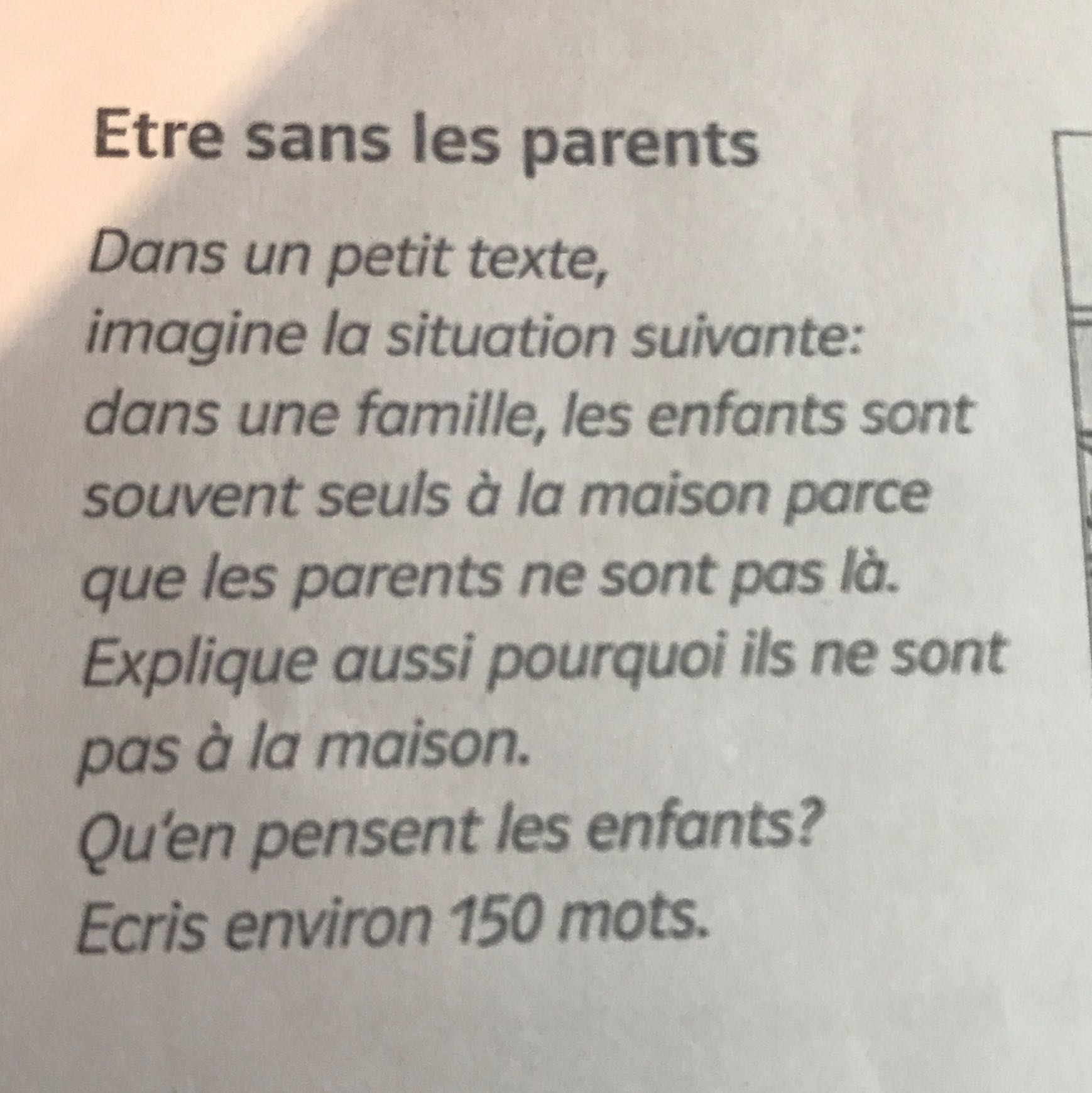 Kann Jemand Mir Bitte Helfen Ich Soll Einen Text Uber Einen Situation Auf Franzosisch Schreiben Schule Kinder Eltern