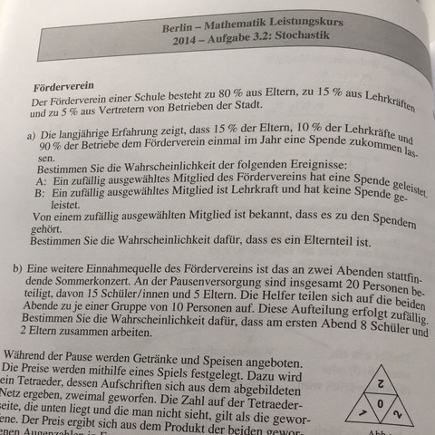 Warum muss man bei b das Lottomodell benutzen - (Mathematik, Abitur, Stochastik)