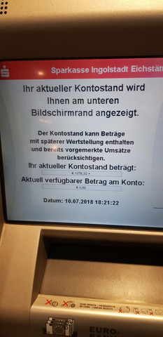 Kann Kein Geld Abheben Obwohl Genug Drauf Ist Sparkasse Geldautomat