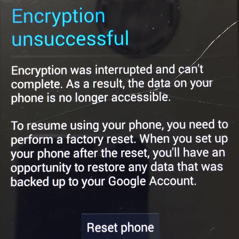 Screenshot der Fehlermeldung - (Smartphone, Android, Reset)
