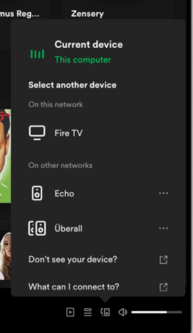 Kann man auf Spotify das Home Pod wie ein Echo Gerät auswählen?