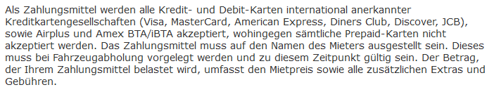 Kann man bei Sixt wirklich nur mit Kreditkarte bezahlen? (Wirtschaft